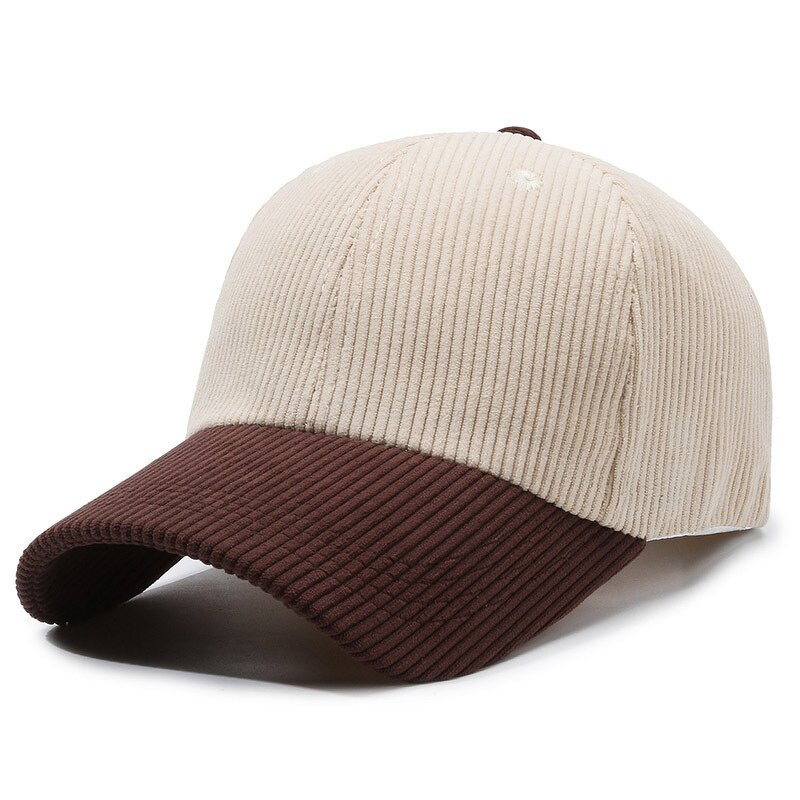 Corduroy Baseball Cap - Manufacturer - Custom Logo Two Tone 6 Panel Adjustable Curved Brim