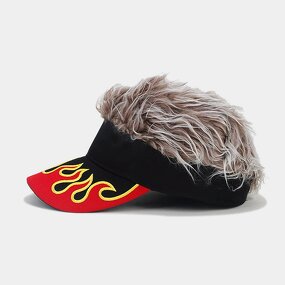 Golf Visor Sun Cap - Manufacturer - Custom Embroidery Novelty Hair Flames Wig Peaked Baseball