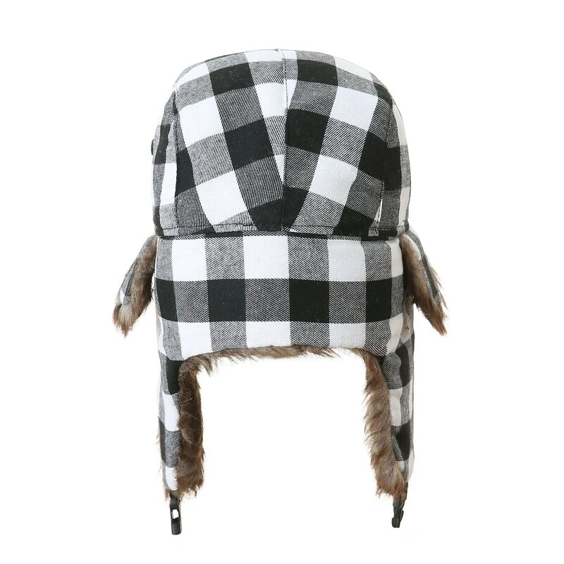 Faux Fur Trapper Hat - Manufacturer - Wholesale Plaid Lined Outdoor Sports Fishing Character