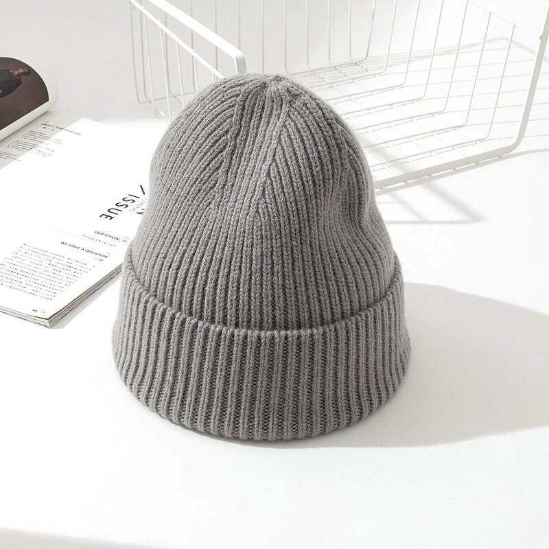 Wool Cuff Beanie - Manufacturer - Embroidered Patch Classic Ski Cuffed Skull Cap Winter Warm