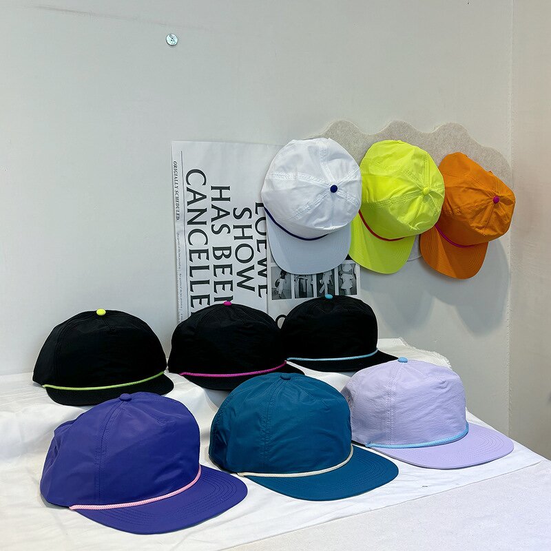 Trucker Hat - Manufacturer - Factory Custom Quick Dry Nylon 5 Panel Flat Bill Snapback Rope