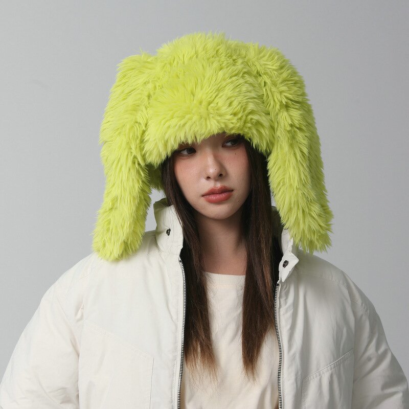 Bunny Ear Beanie - Manufacturer - Fuzzy Long Ear Plush Fluffy Rabbit Winter Warm Women Girls