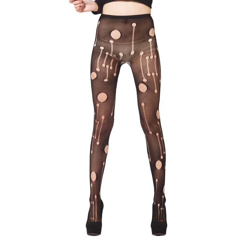 Jacquard Pantyhose - Manufacturer - Ladies Sexy Breathable Thin Black Lace Fishnet Leggings