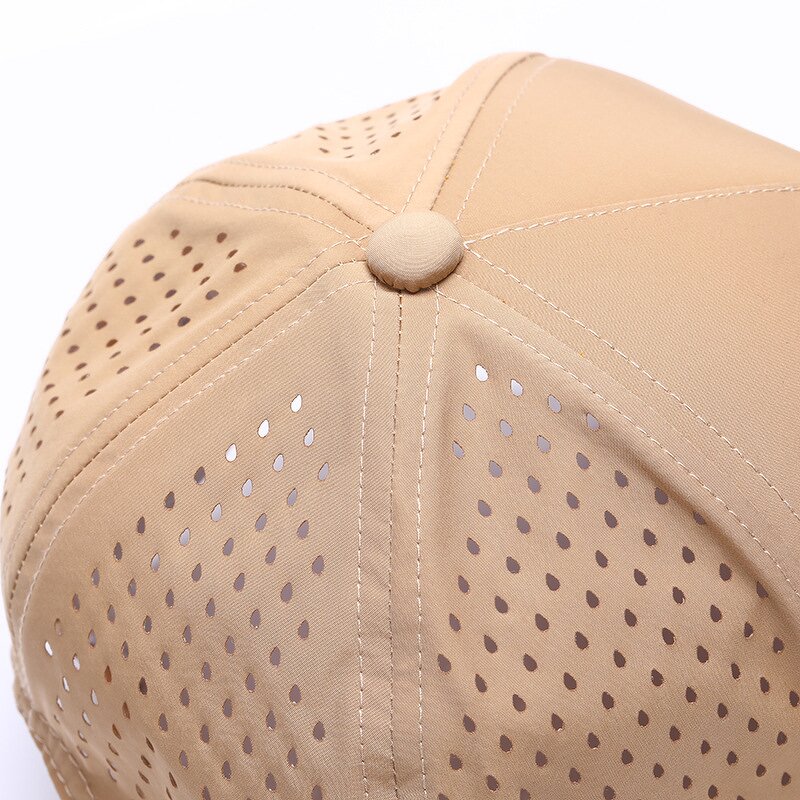 Waterproof Snapback Hat - Manufacturer - Blank PVC Logo Laser Cut Perforated 5 Panel Trucker