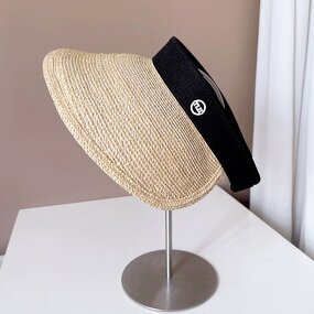 Luxury Raffia Visor - Manufacturer - Women's UPF80+ Large Brim Floppy Foldable Ponytail Beach
