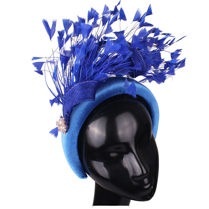 Baroque Fascinator - Manufacturer - Handmade Wide Velvet Padded Church Casual Outdoor Party