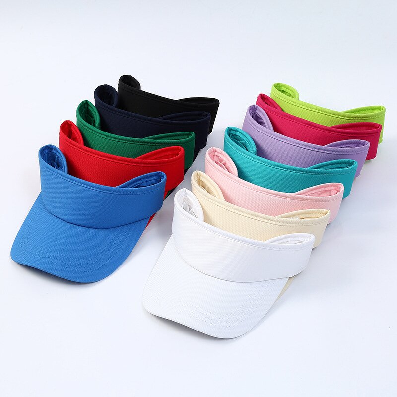 Cotton Sun Visor Cap - Manufacturer - 100% Blank Plain Adjustable Wide Brim Empty Top Baseball