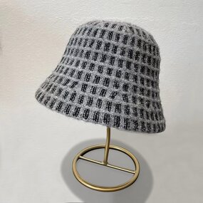 Plaid Bucket Hat - Manufacturer - Winter Cashmere Warm Women Luxury Knitted Dome Fisherman