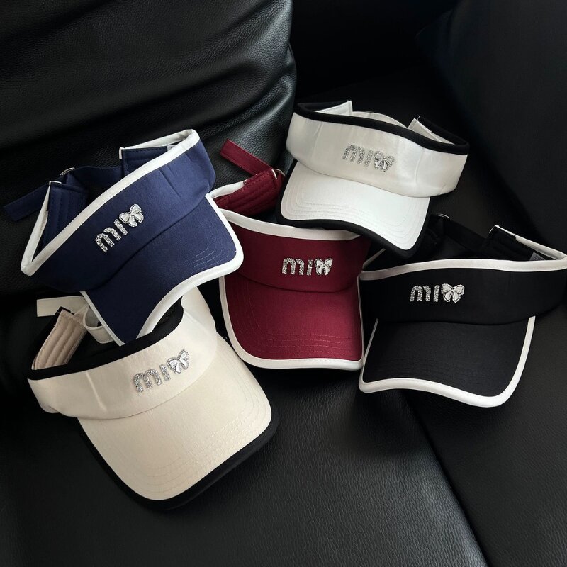 Rhinestone Sun Visor - Manufacturer - Custom Logo 100%Cotton Two Tone UPF50+ Running Golf