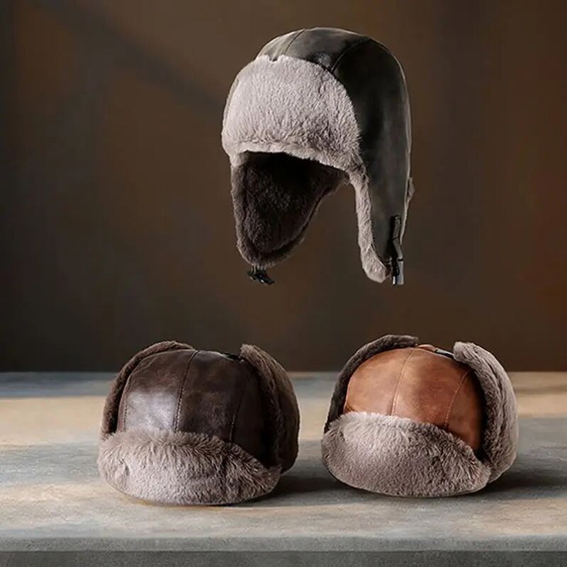 Ushanka Winter Hat - Manufacturer - Waterproof Elderly Men Ear Protection Fleece Cycling Snow