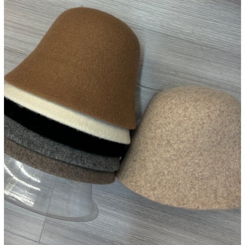 Wool Felt Bucket Hat - Manufacturer - Custom Logo Vintage Winter Church Wedding Lady Cloche