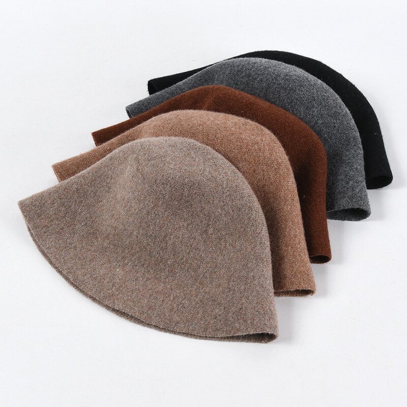 Wool Knit Bucket Hat - Manufacturer - Custom Logo Winter Church Wedding Lady Cloche Fedora