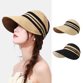 Reversible Sun Visor - Manufacturer - Wholesale Double Sided Wide Brim UPF50+ Ponytail Beach
