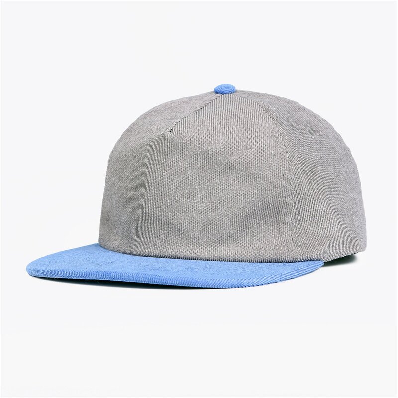 5 Panel Trucker Hat - Manufacturer - Wholesale Custom Classic Two Tone Corduroy Flat Brim Snapback