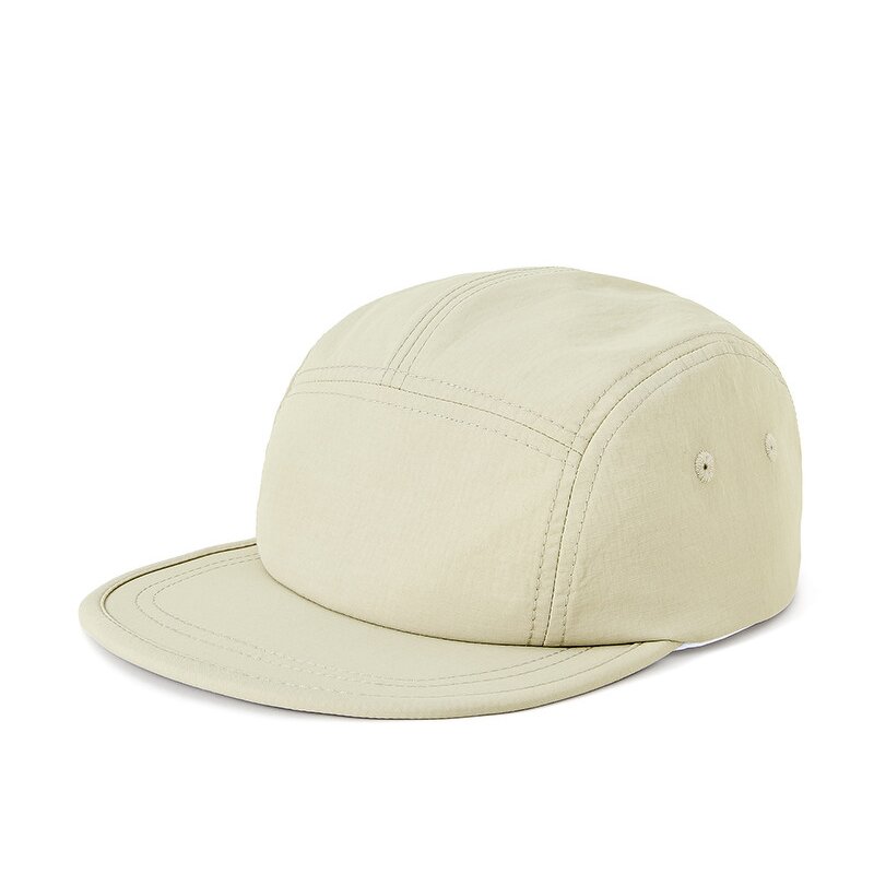5 Panel Camp Cap - Manufacturer - Rubber Logo Quick Dry Waterproof Nylon Flat Bill Unstructured