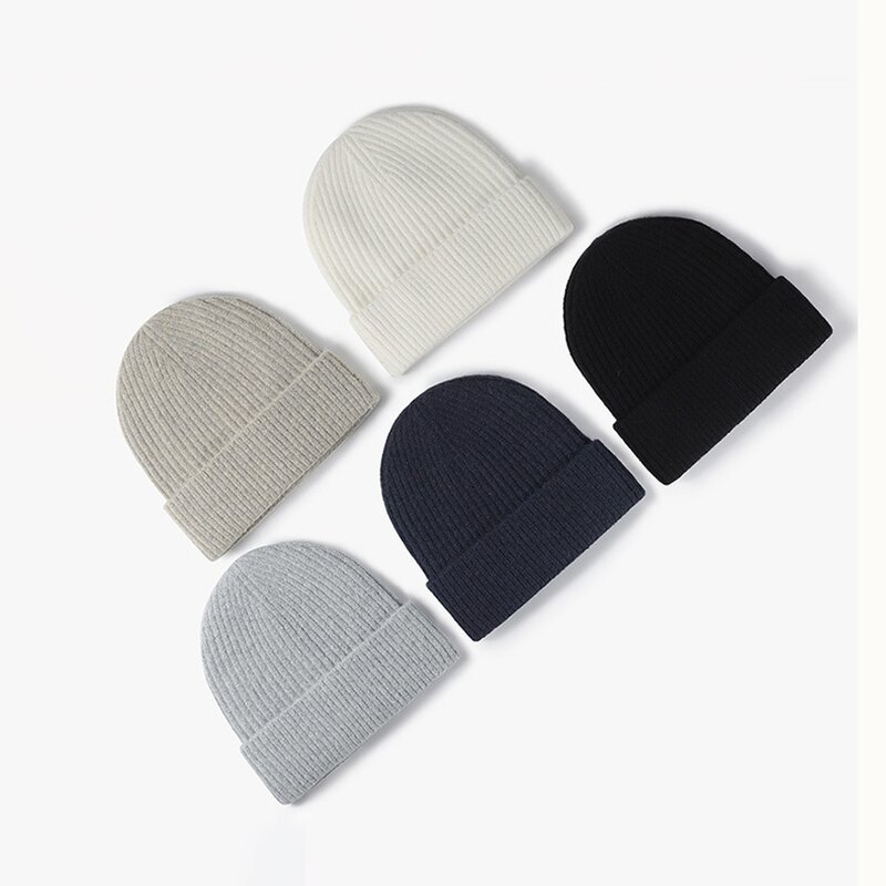 Fleece Lined Beanie - Manufacturer - Custom PVC Logo Plain Winter Warm Knitted Cuffless Skull