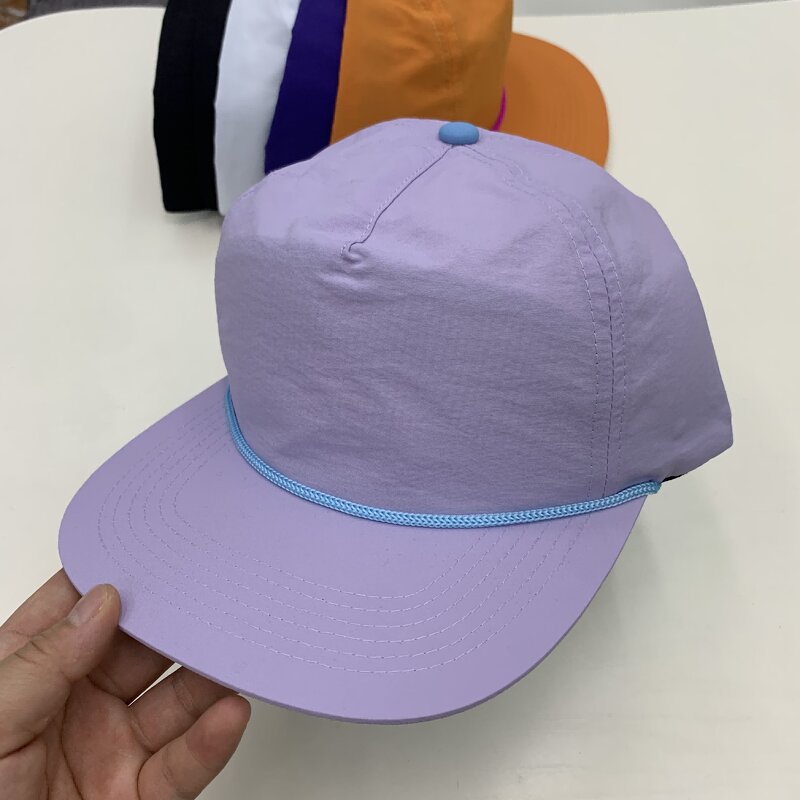 Trucker Hat - Manufacturer - Factory Custom Quick Dry Nylon 5 Panel Flat Bill Snapback Rope