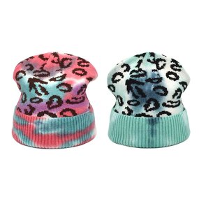 Tie Dye Beanie Hat - Manufacturer - Custom Double Layers Leopard Print Thick Winter Cuffed