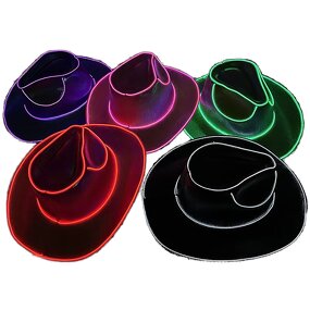 LED Cowboy Hat - Manufacturer - 2025 Unisex Flashing Light-Up Factory Wholesale Straw Party