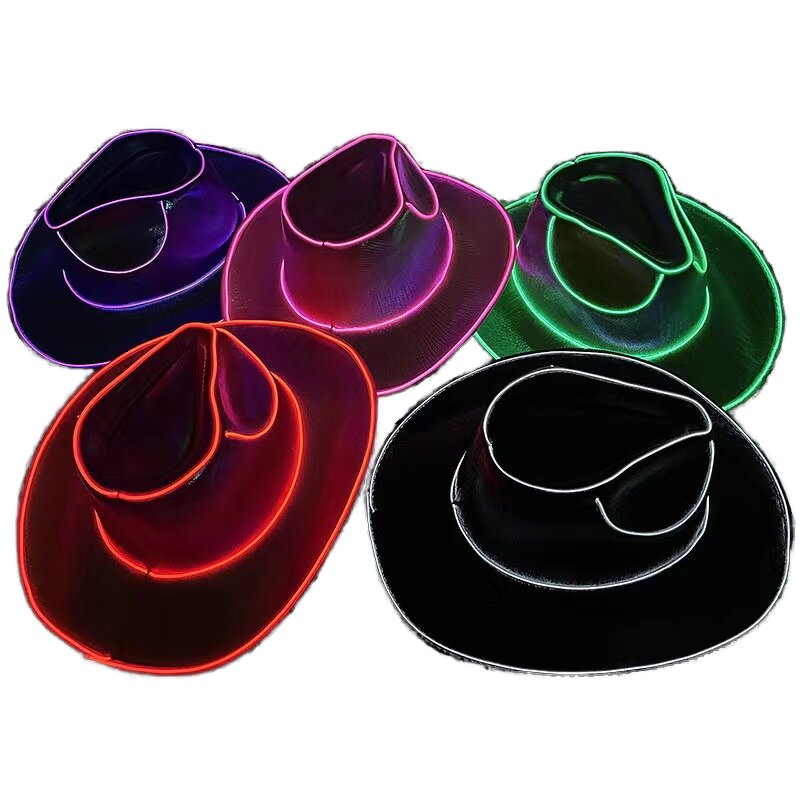 LED Cowboy Hat - Manufacturer - 2025 Unisex Flashing Light-Up Factory Wholesale Straw Party