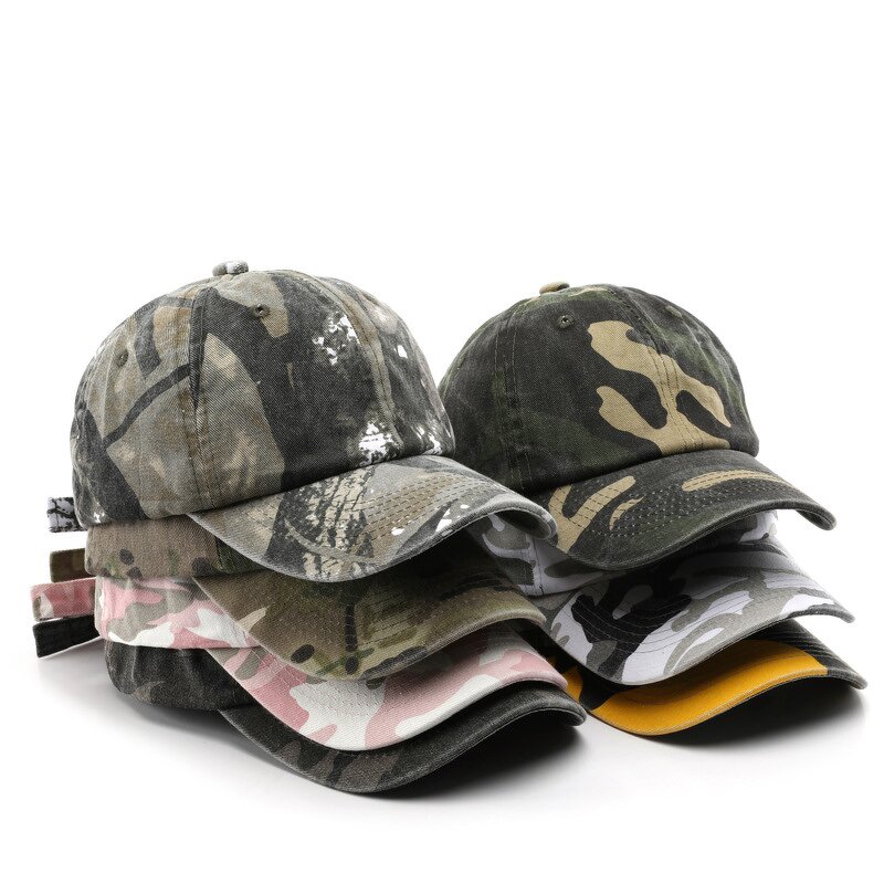 Camouflage Baseball Cap - Manufacturer - Adjustable 6-Panel PVC Patch Washed Cotton Unstructured
