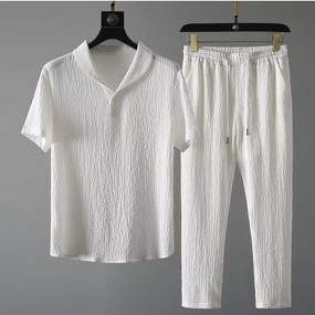 Sportswear Set Manufacturer - Five-Quarter Sleeve Ice Silk Linen