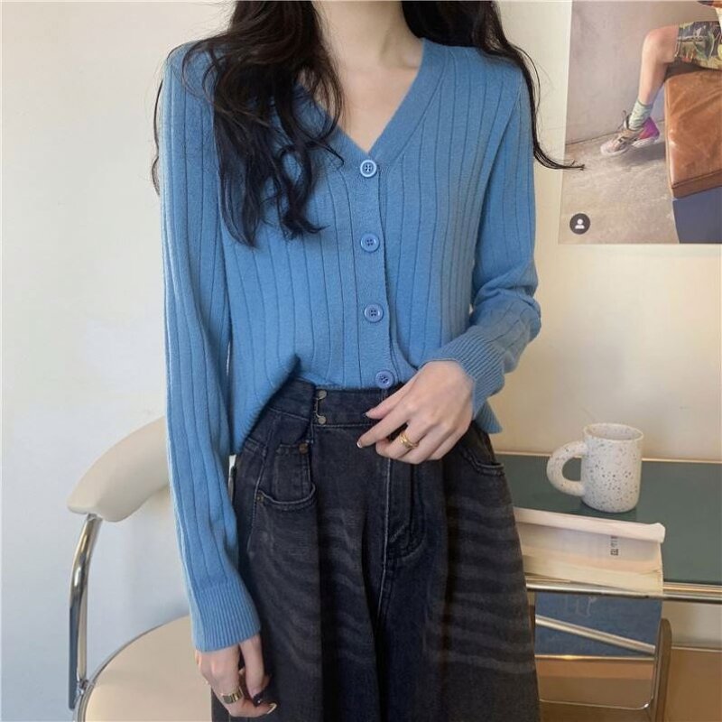 Cardigan Manufacturer - Button Long Sleeve Solid Color Knit
