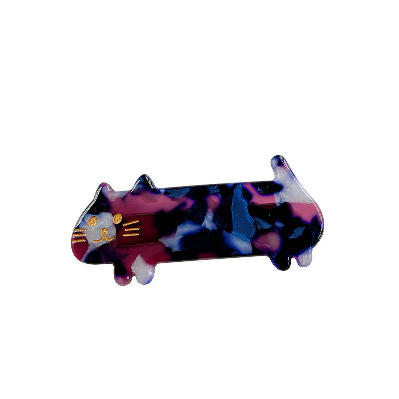 Hairpin Manufacturer - Acetate Board Cute Three-Color Cat Side Clip
