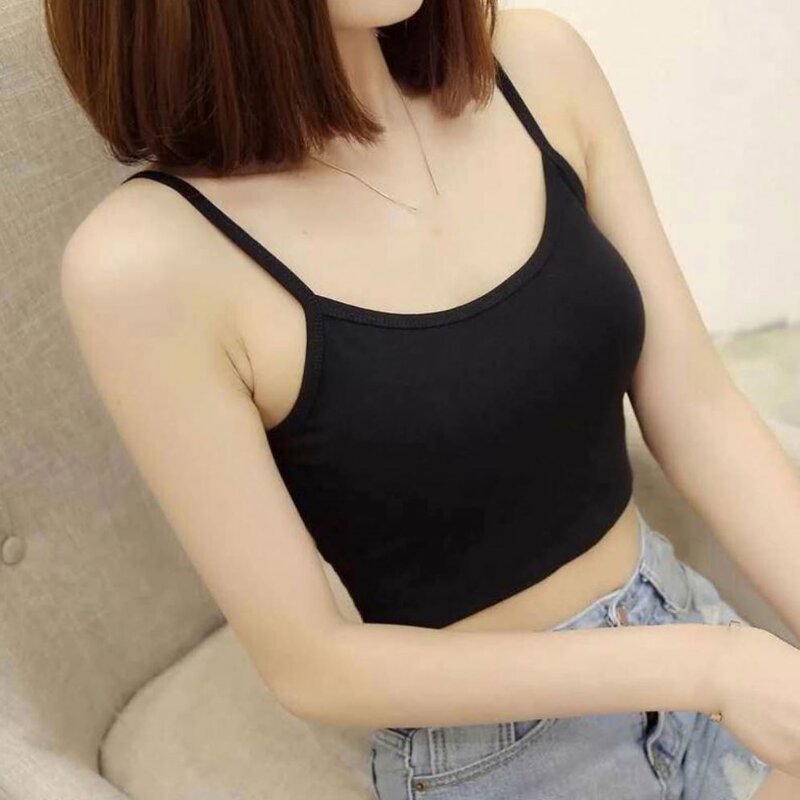 Tank Top Manufacturer - Solid Color Sleeveless Spaghetti Strap Crop