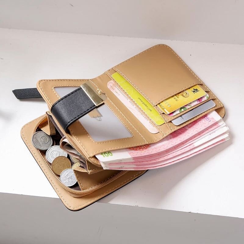 Wallet Manufacturer - Female Short Hollow Leave Pouch PU Leather