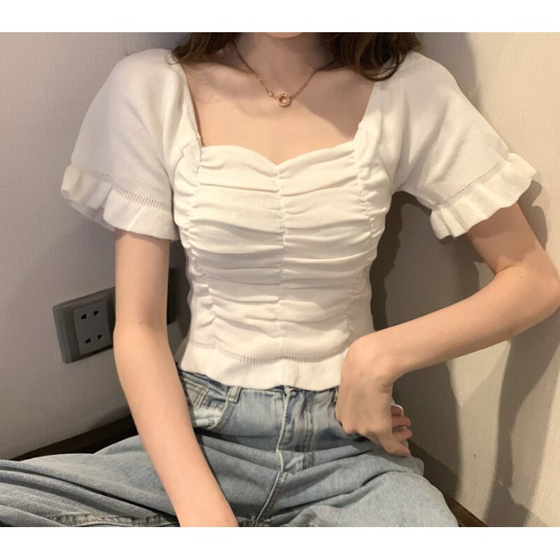 Blouse Manufacturer - V-Neck Drawstring Belting Short Sleeved