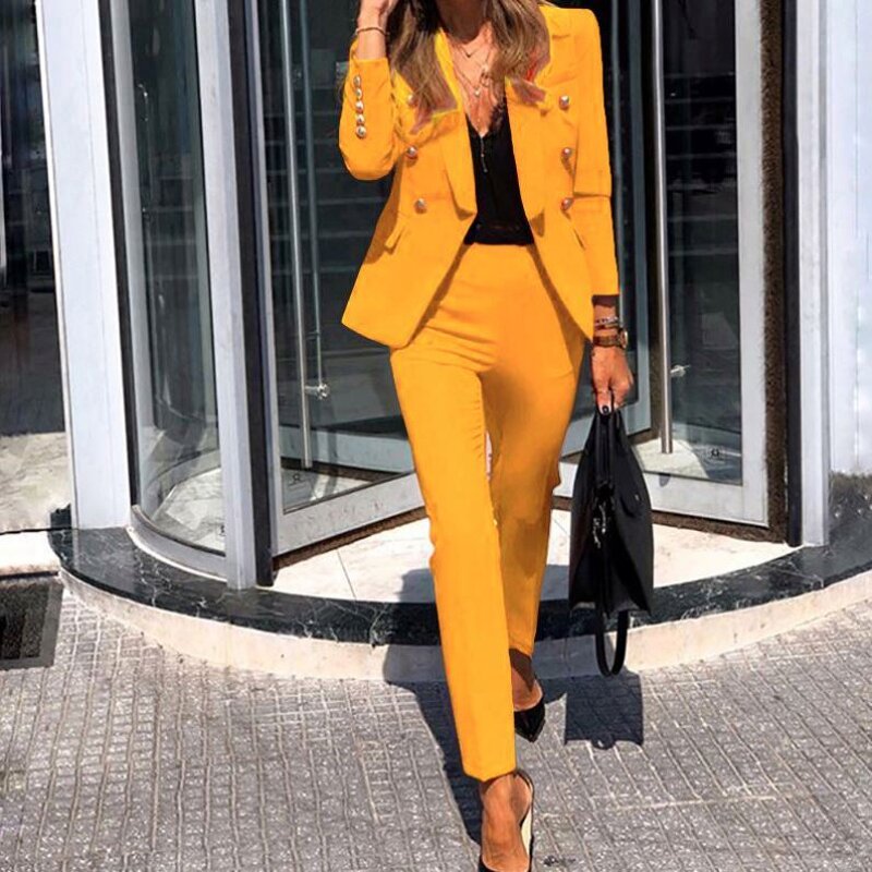 Two Piece Set Manufacturer - Full Sleeve Blazers Pencil Pants Suit