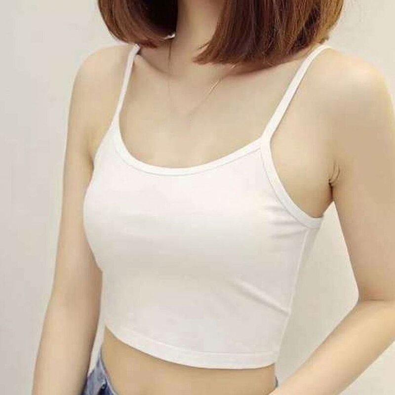 Tank Top Manufacturer - Sleeveless Solid Color Spaghetti Strap Crop