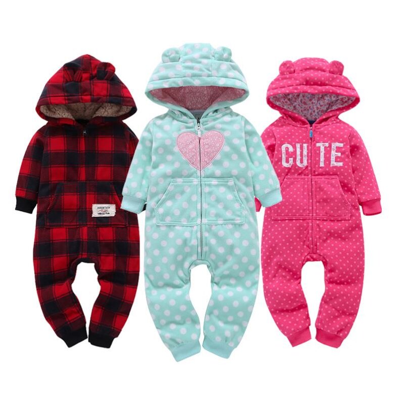 Rompers Manufacturer - Warm Baby Hoodies Coral Fleece Overall