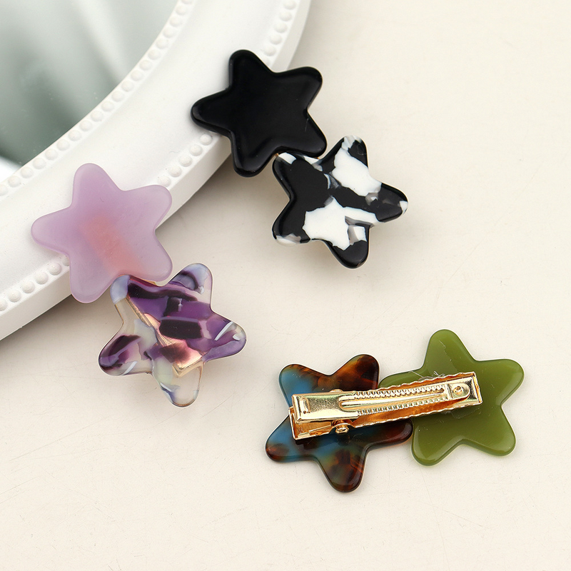 Hairpin Manufacturer - Cute Girly Heart Duckbill Clip Acetate