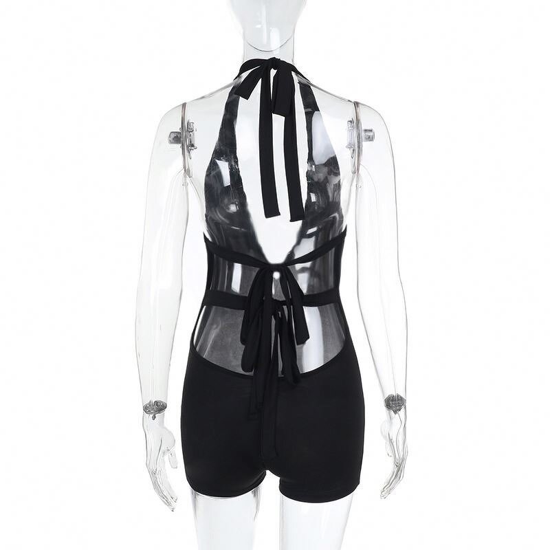 Jumpsuit Manufacturer - Deep V Neck Backless Club Bodycon Shorts