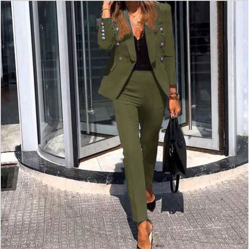 Two Piece Set Manufacturer - Full Sleeve Blazers Pencil Pants Suit