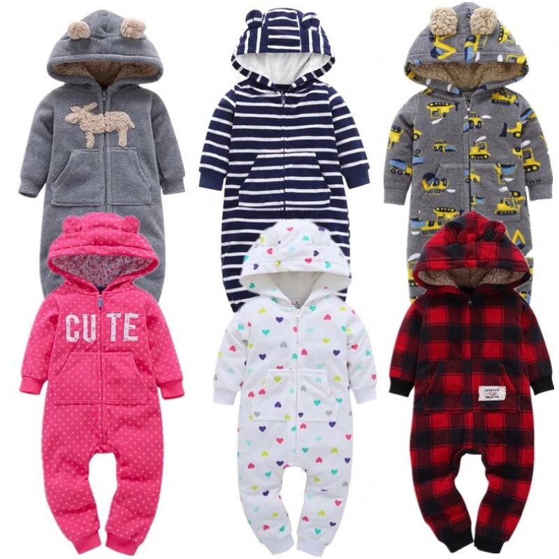 Rompers Manufacturer - Warm Baby Hoodies Coral Fleece Overall