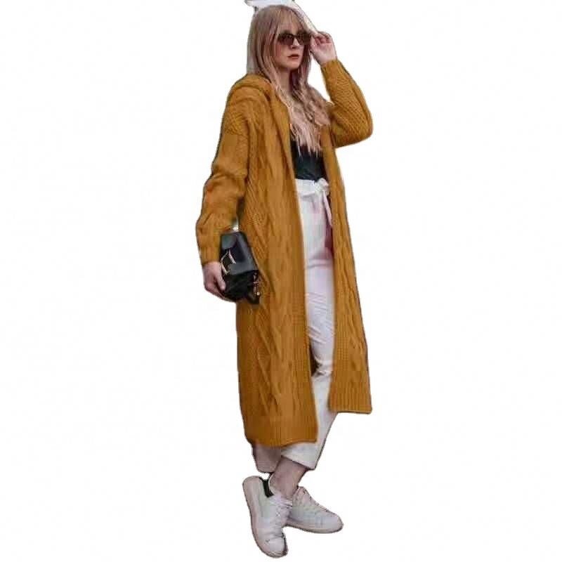 Cardigan Manufacturer - Plus Size Long Hoodies Vintage Loose Knit