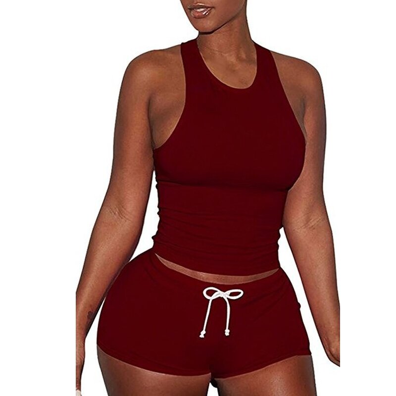 Sleepwear Set Manufacturer - 2pcs Spaghetti Strap Shorts Pajamas