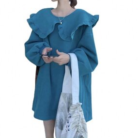 Dress Manufacturer - Big Doll Collar Fleece Sweater Long Sleeve