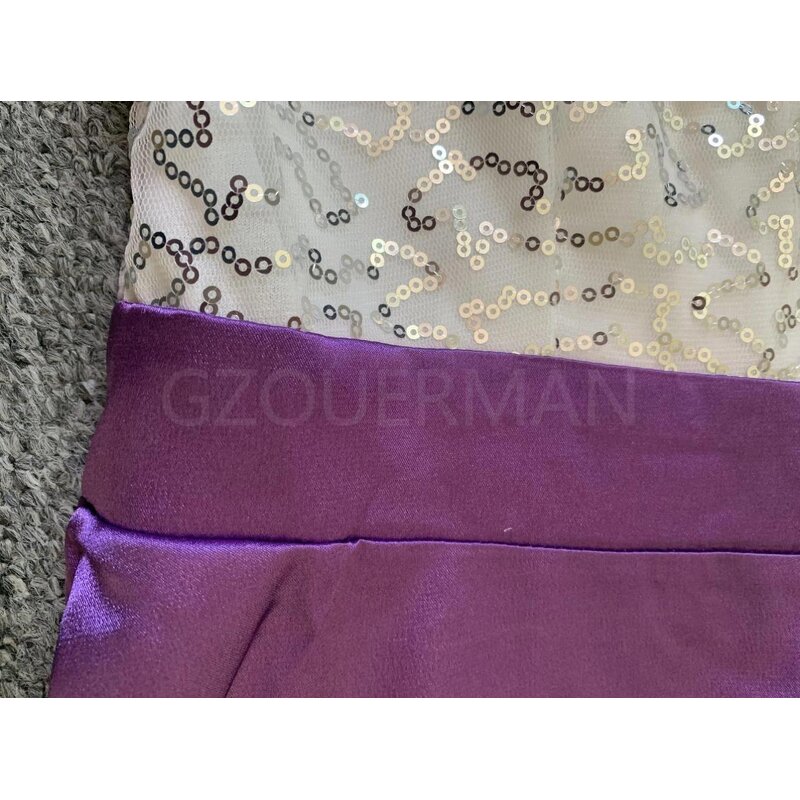Evening Dress Manufacturer - V-neck Translucent Long Sleeve Sequin Mesh