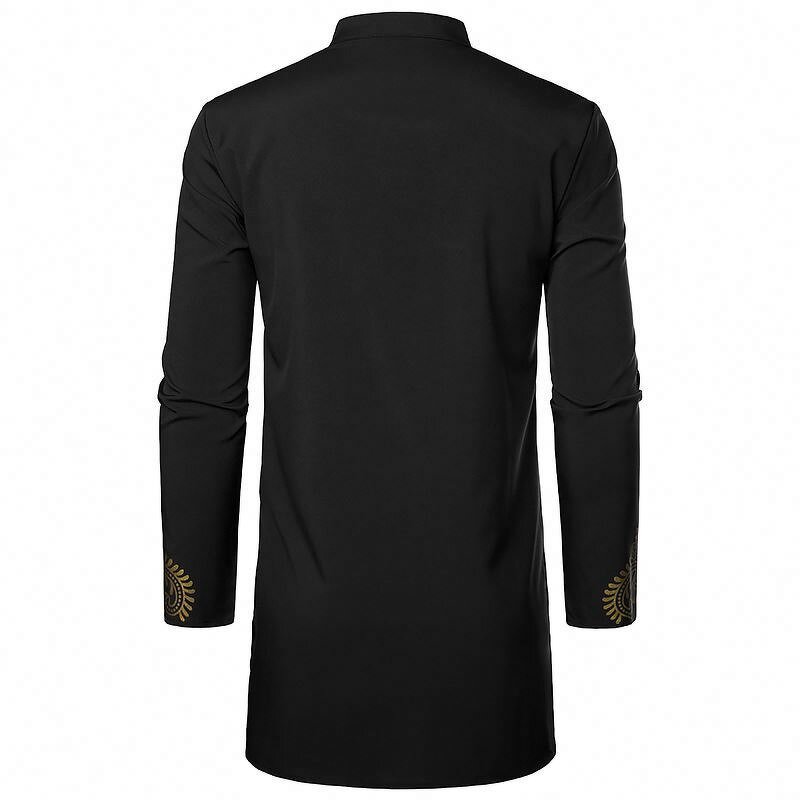 Shirt Suits Manufacturer - African Middle East Printed Long Sleeve Stand Collar