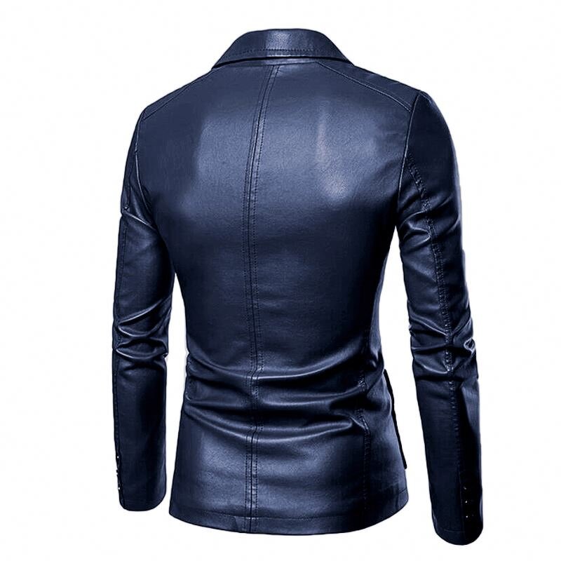 Leather Jacket Manufacturer - Men's PU Suit Collar Slim Casual