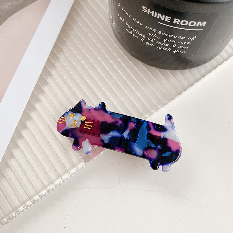 Hairpin Manufacturer - Acetate Board Cute Three-Color Cat Side Clip
