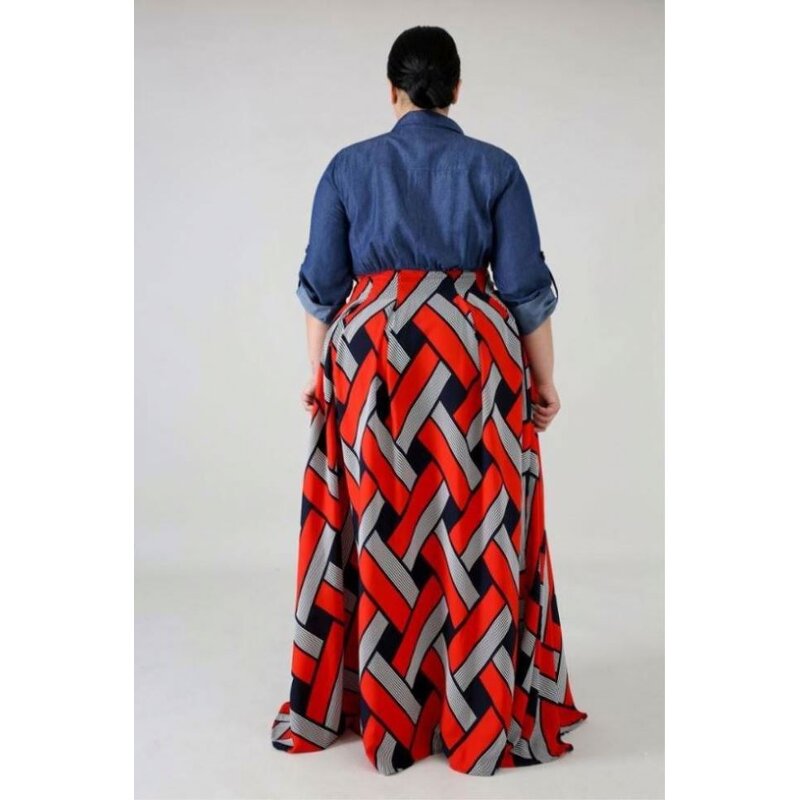 Maxi Dress Manufacturer - Geometric Patchwork African Print Plus Size