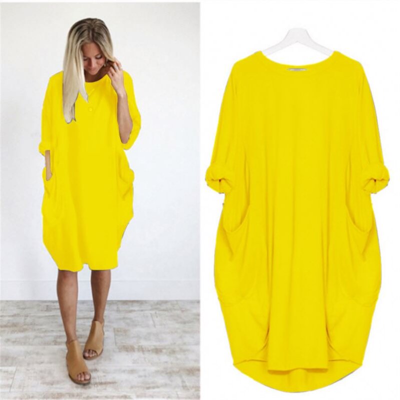 Dress Manufacturer - Casual Loose Long Sleeve Oversized T-shirt
