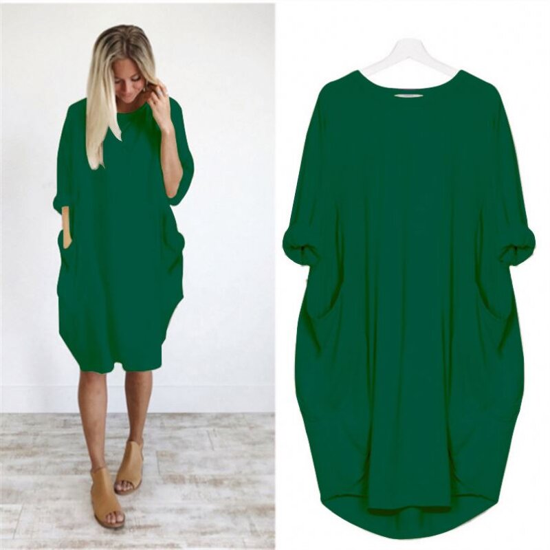 Dress Manufacturer - Casual Loose Long Sleeve Oversized T-shirt