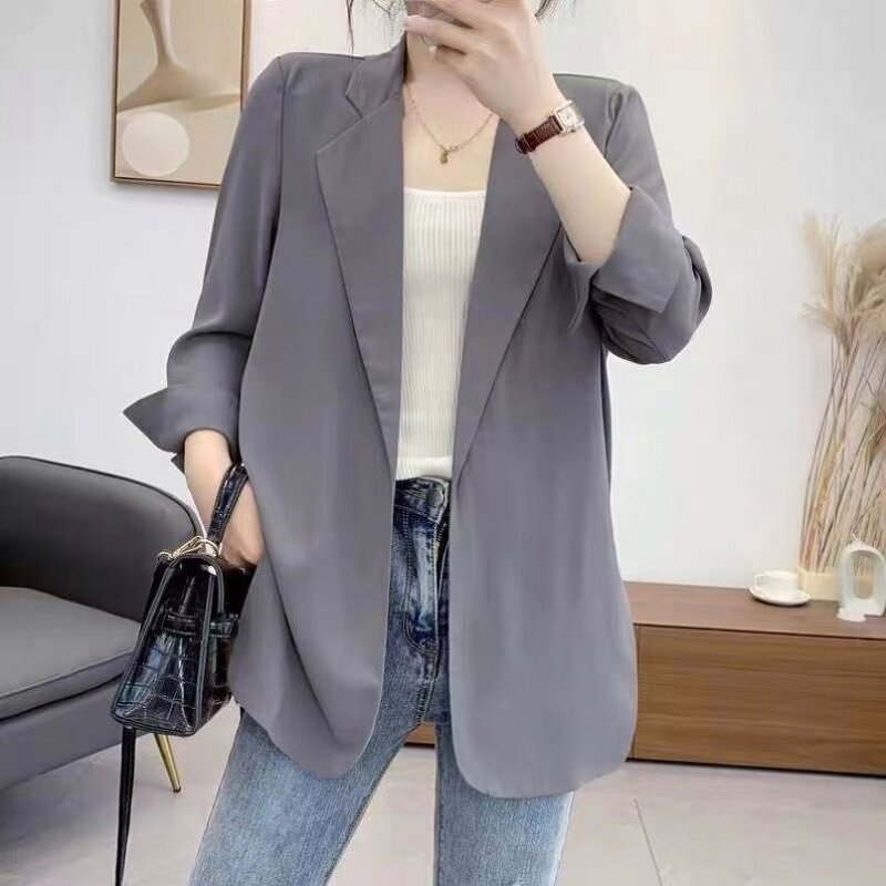 Suit Coat Manufacturer - Seven Sleeve Lapel V-neck Loose Chiffon