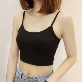 Tank Top Manufacturer - Sleeveless Solid Color Spaghetti Strap Crop